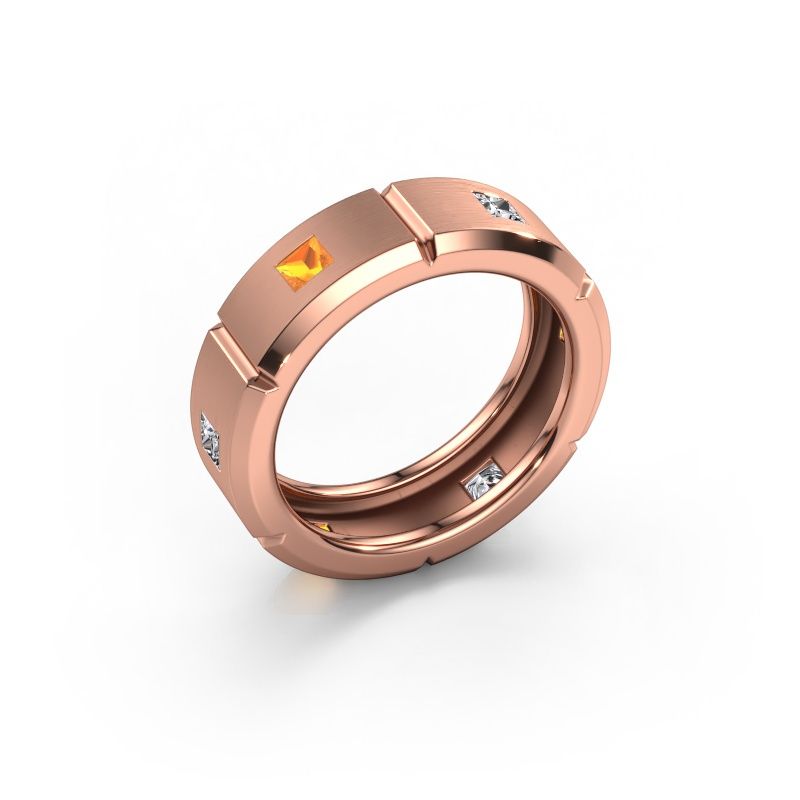 Bague pour homme Steve light 585 or rose citrine 3 mm