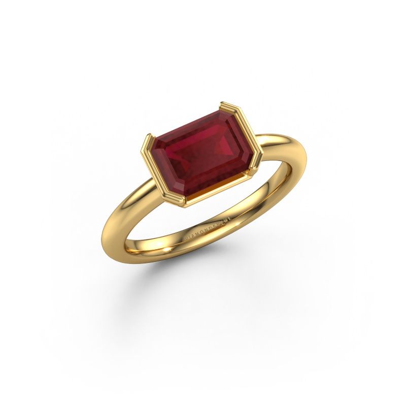 Engagement ring Tayler EME 585 gold ruby 8x6 mm