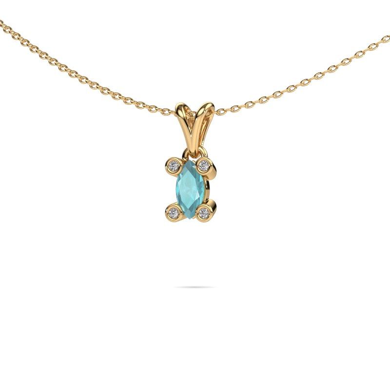 Image of Necklace Cornelia Marquis 585 gold blue topaz 7x3 mm