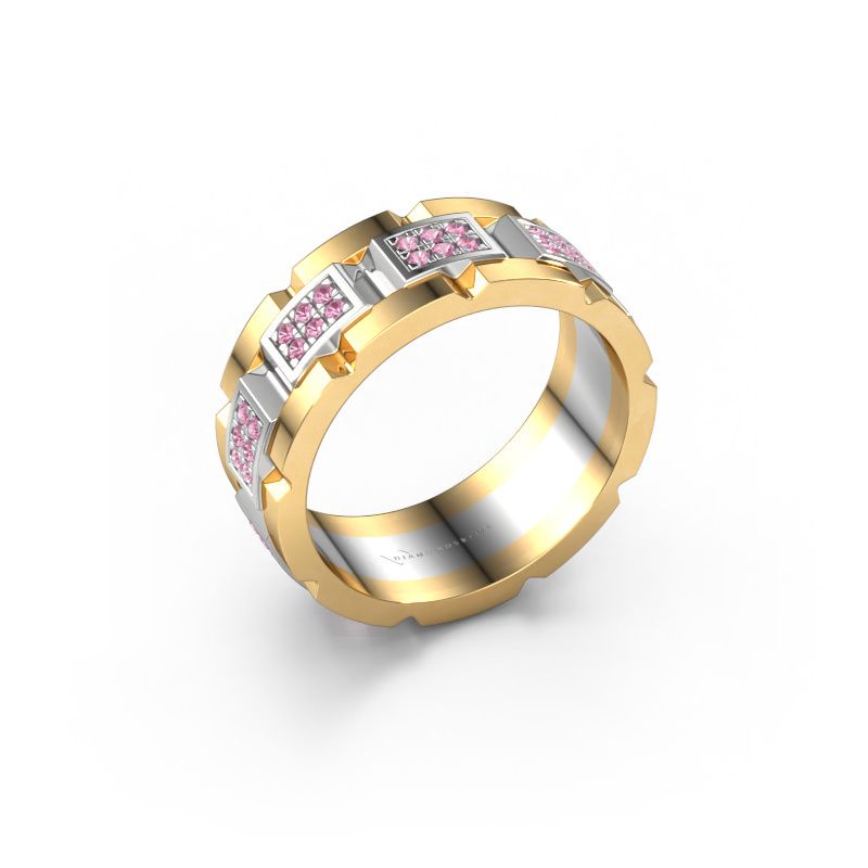 Herrenring Ricardo 3 585 Weißgold Pink Saphir 1.2 mm
