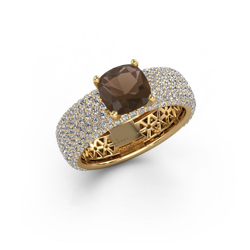 Bague de fiançailles Darcy 585 or jaune quartz fumé 7 mm