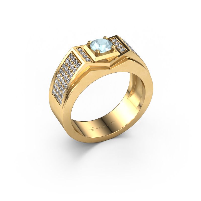 Men's ring Marcel 585 gold aquamarine 5 mm