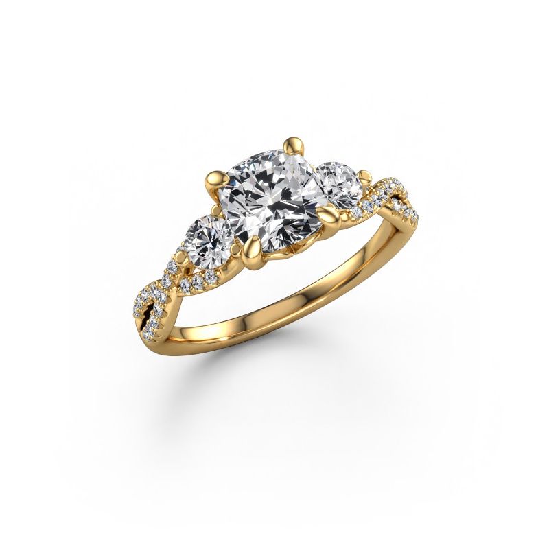 Engagement ring Marilou CUS 585 gold lab grown diamond 2.02 crt