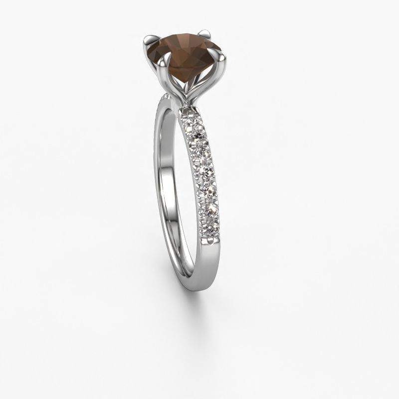 Image of Engagement Ring Crystal Rnd 2<br/>950 platinum<br/>Smokey Quartz 7.3 Mm