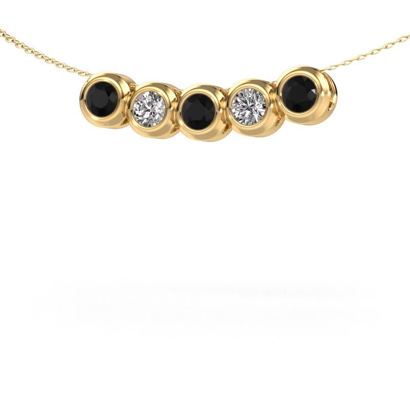 Necklace Kim 5 585 gold black diamond 1.40 crt