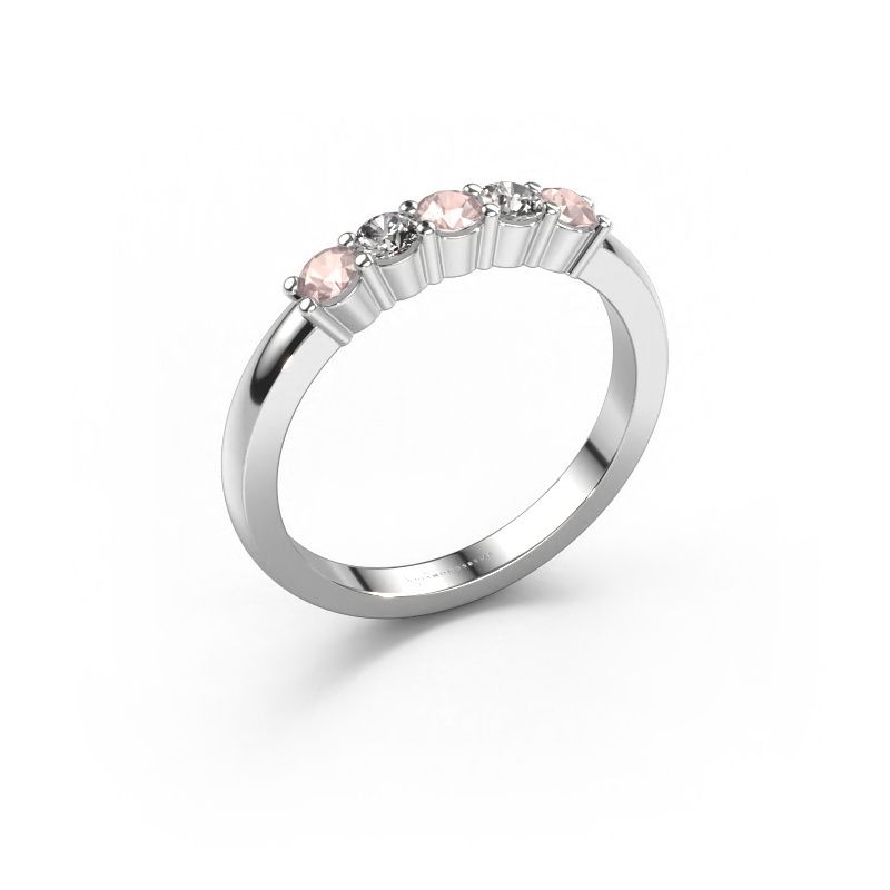 Ring Yasmin 5 950 Platin Morganit Champagner 3 mm