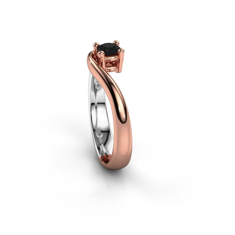 Afbeelding van Verlovingsring Ceylin 585 rosé goud zwarte diamant 0.30 crt