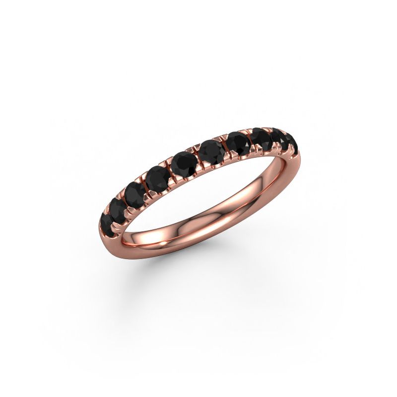 Aanschuifring Jackie Half 585 rosé goud zwarte diamant 0.66 crt
