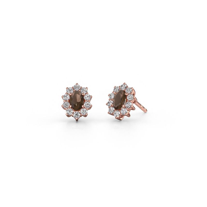 Ohrringe Leesa 585 Roségold Rauchquarz 6x4 mm