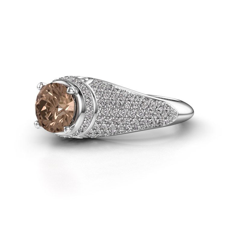 Afbeelding van Ring Sharee<br/>585 witgoud<br/>Bruine Diamant 1.831 Crt