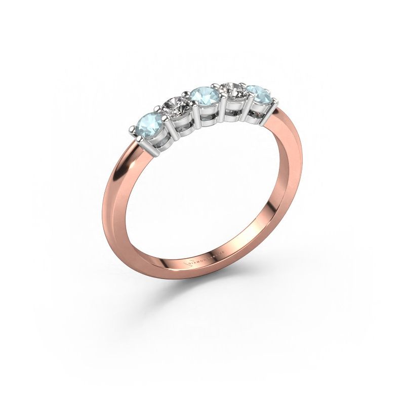 Ring Michelle 5 585 rose gold aquamarine 3 mm