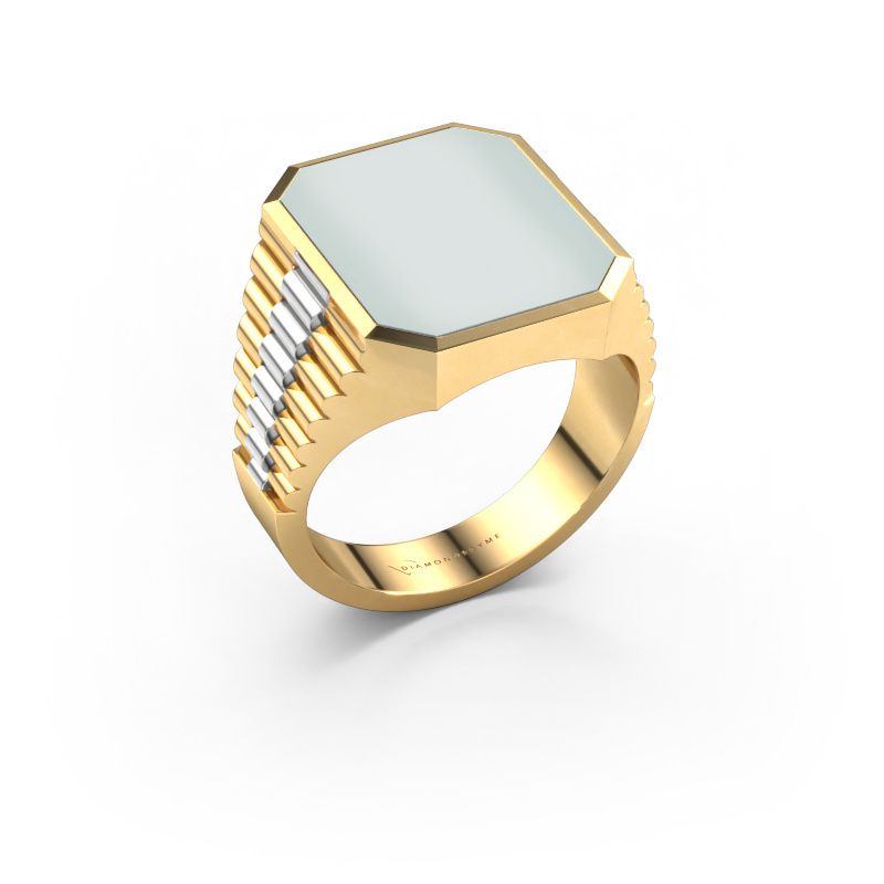 Siegelring Brent 4 585 Gold grüner Lagenstein 16x13 mm