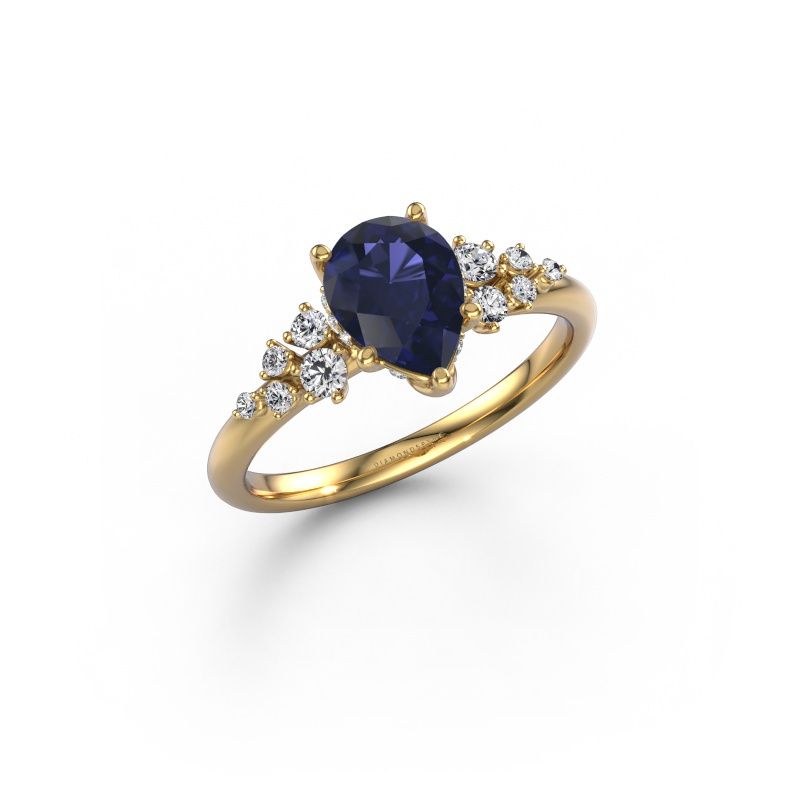 Engagement ring Emma PER 585 gold sapphire 8x6 mm