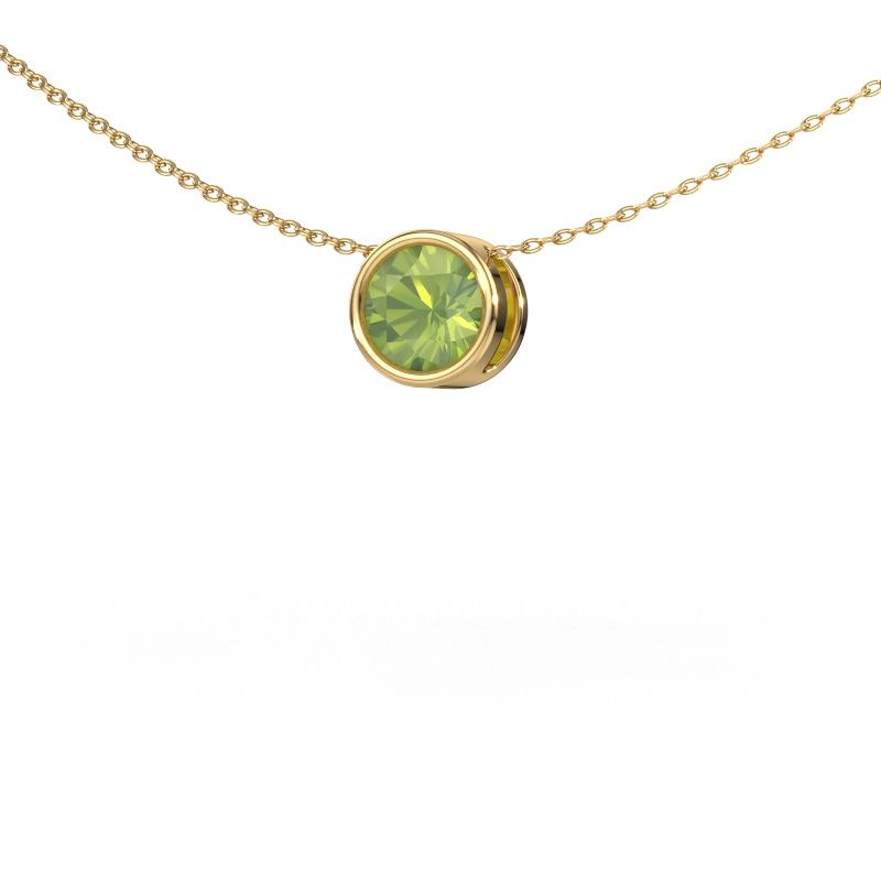 Pendant Lavon RND 585 gold peridot 6.5 mm