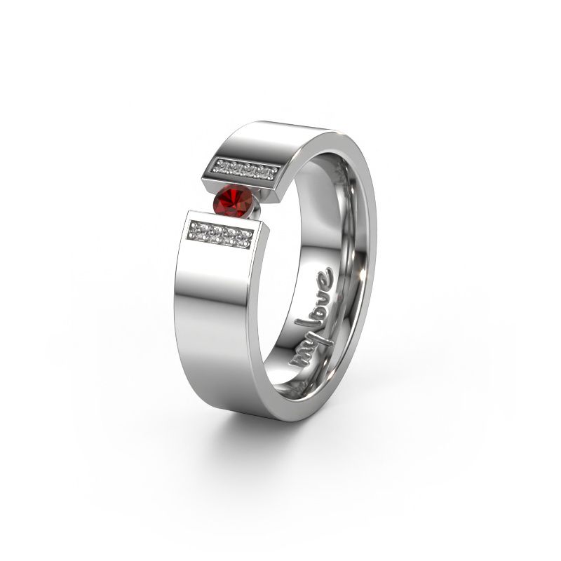 Ehering WH2096L16C 950 Platin ±6x2.2 mm Granat