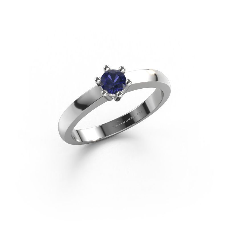 Verlobungsring Luna 1 950 Platin Saphir 3.7 mm