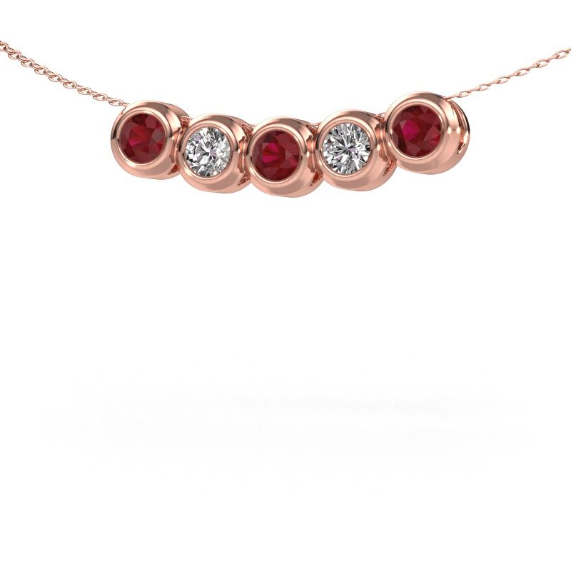 Kette Kim 5 585 Roségold Rubin 4 mm