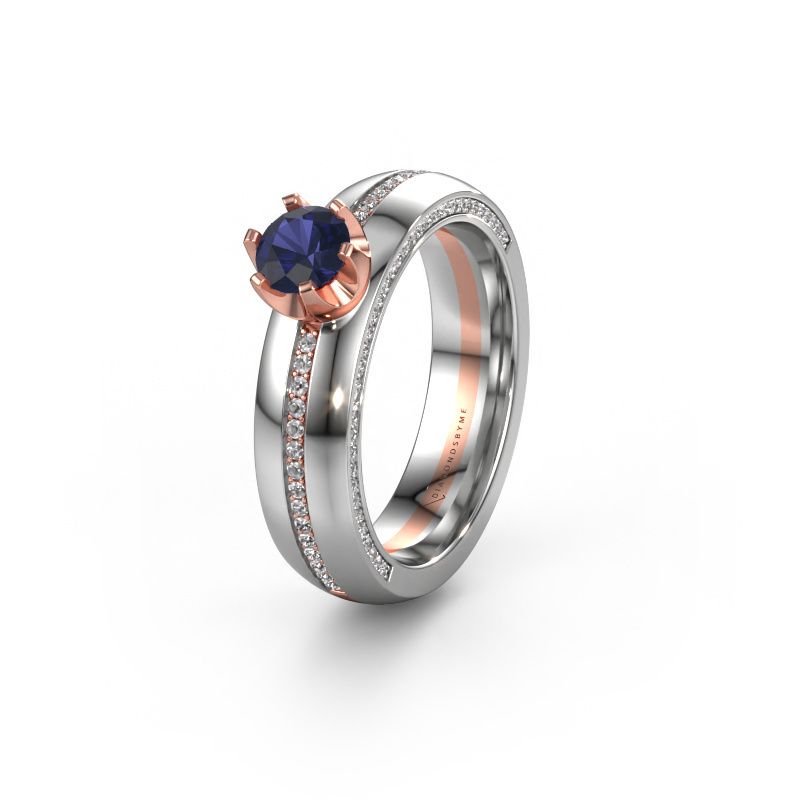 Bague de mariage WH0416L25E 585 or rose saphir ±5x2.6 mm
