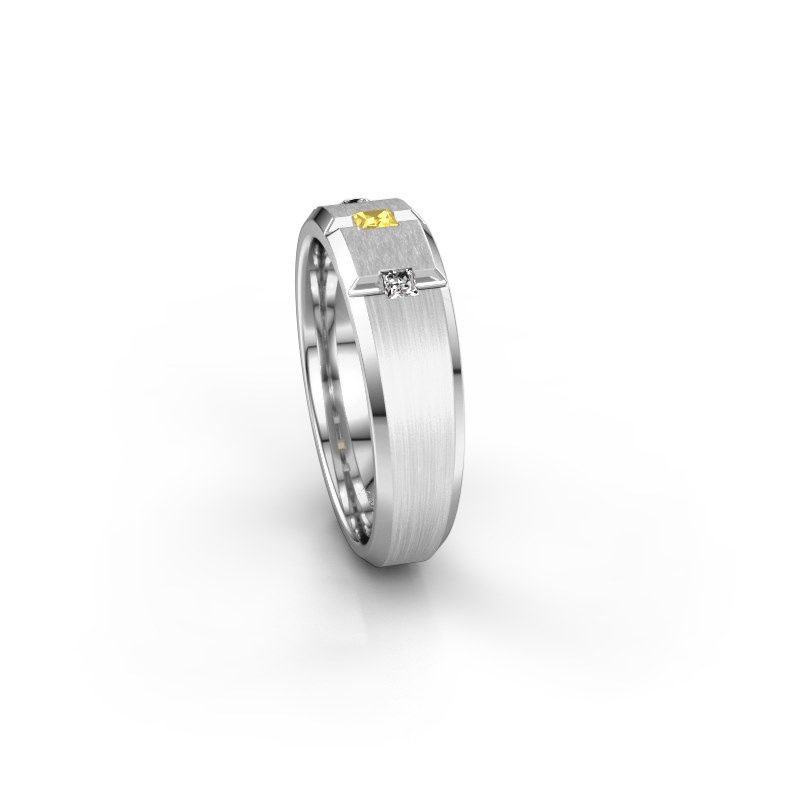 Image of Men's ring justin<br/>925 silver<br/>Yellow sapphire 2.5 mm