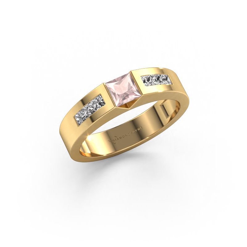 Engagement ring Arlena 2 585 gold morganite champagne 4 mm