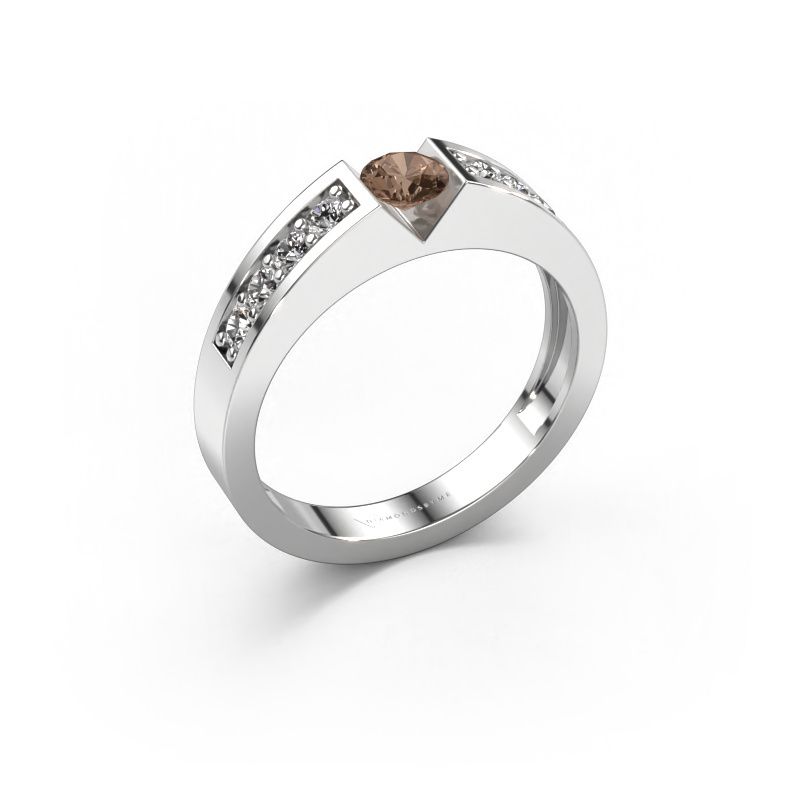 Verlobungsring Lizzy 2 950 Platin Braun Diamant 0.30 crt