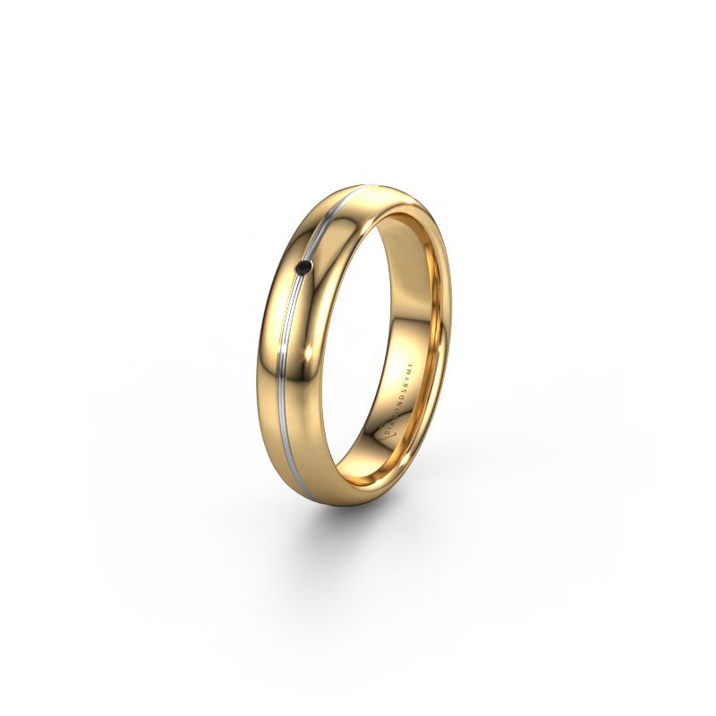 Wedding ring WH2142L34A 585 gold black diamond ±4x1.7 mm
