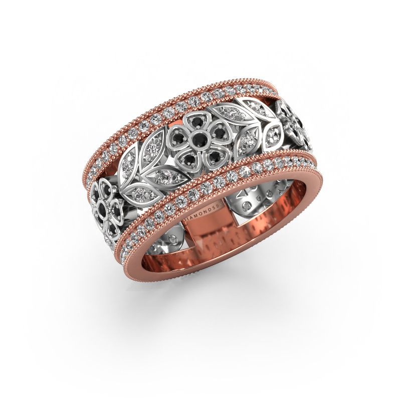 Ring Elanor 585 Roségold Schwarz Diamant 1.003 crt