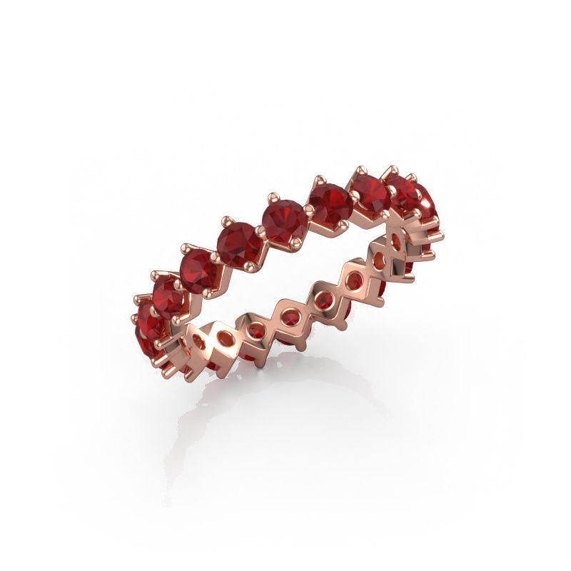 Bague superposable Janie 3.0mm 585 or rose rubis 3 mm