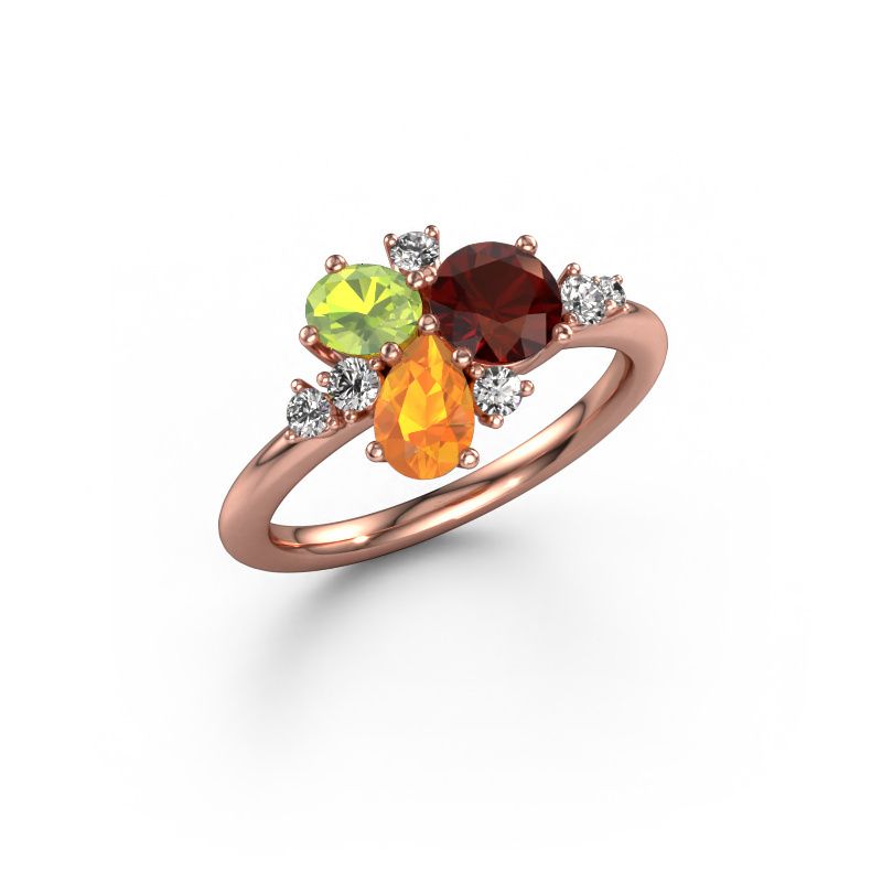 Bague Anja 585 or rose grenat 5.4 mm