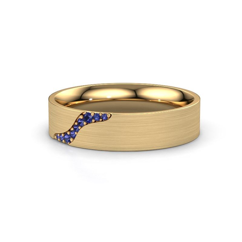 Afbeelding van Trouwring WH2100L46BM 585 goud saffier ±6x2 mm