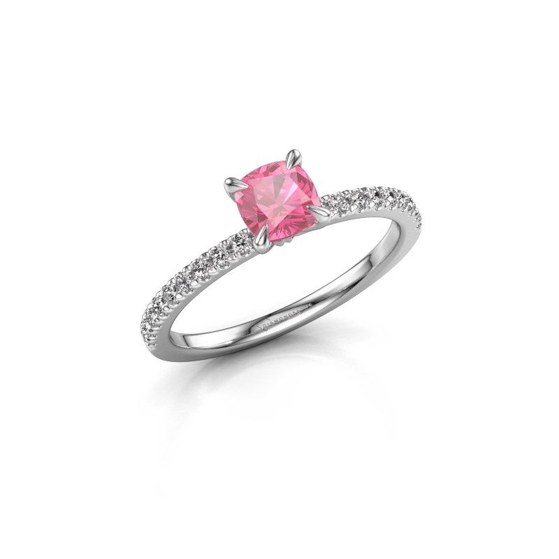Afbeelding van Verlovingsring Crystal CUS 2 950 platina roze saffier 5 mm