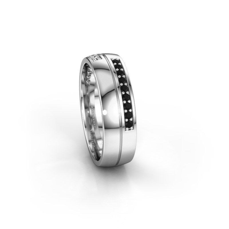 Image of Wedding ring WH0213L26AP<br/>950 platinum ±6x1.7 mm<br/>Black diamond