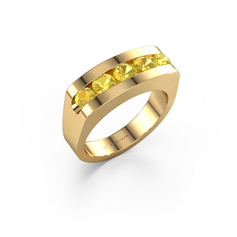 Bague pour homme Richard 585 or jaune saphir jaune 4 mm