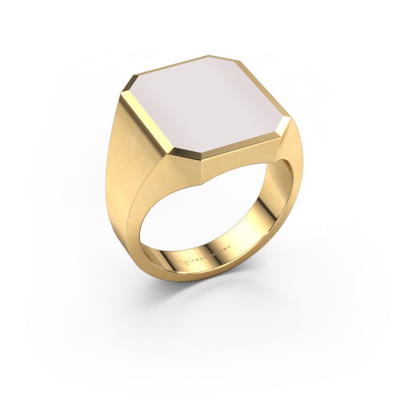 Chevalière Lars 5 585 or jaune nicolo rouge 16x13 mm