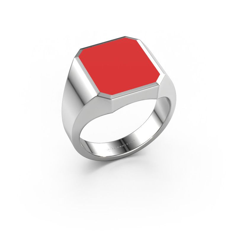 Siegelring Lars 3 950 Platin Rot Emaille 14x12 mm