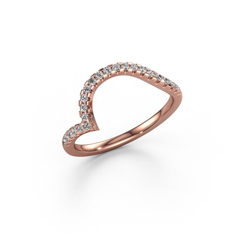 Stackable ring SR0633-5 585 rose gold lab grown diamond 0.23 crt