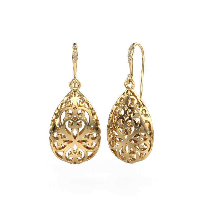Ohrhänger Idalia 1 585 Gold Braun Diamant 0.033 crt