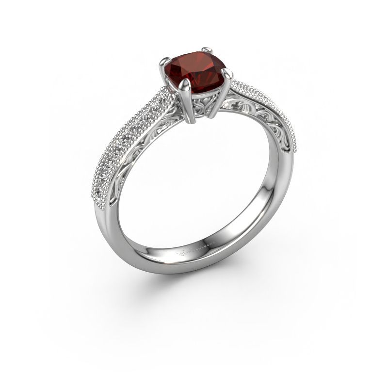 Verlobungsring Shonta CUS 950 Platin Granat 5.5 mm