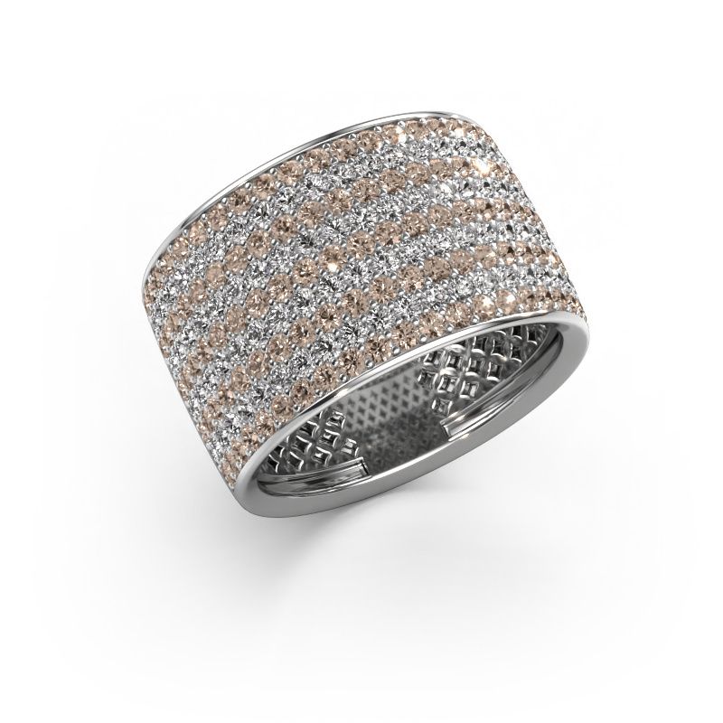 Ring Macy 585 white gold brown diamond 2.26 crt