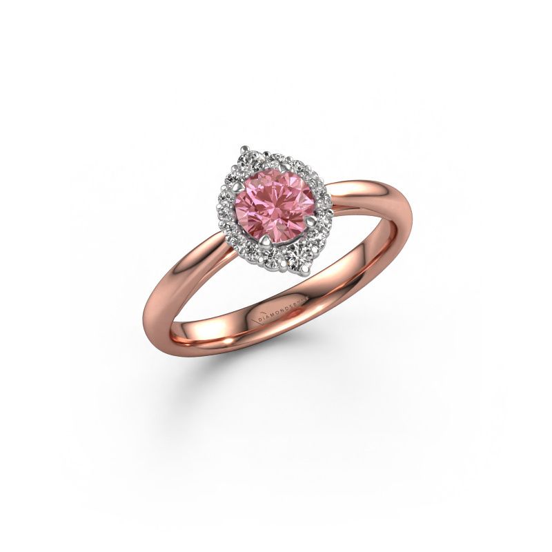 Engagement ring Tora 585 rose gold pink lab grown diamond 5 mm