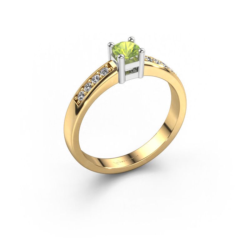 Engagement ring Eline 2 585 gold peridot 3.7 mm