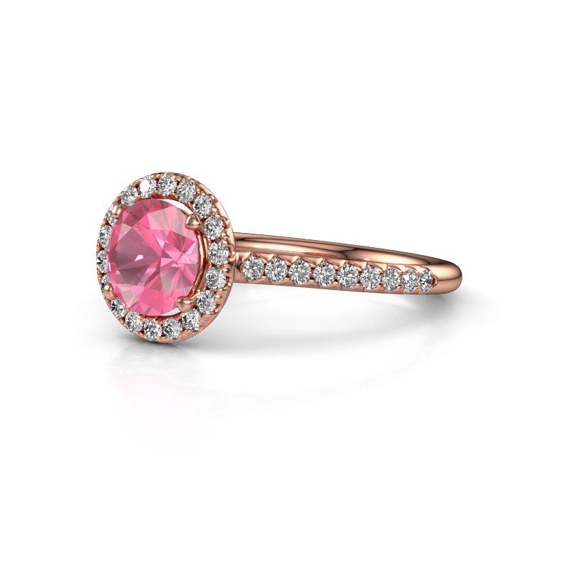 Image of Engagement ring seline rnd 2<br/>585 rose gold<br/>Pink sapphire 6.5 mm