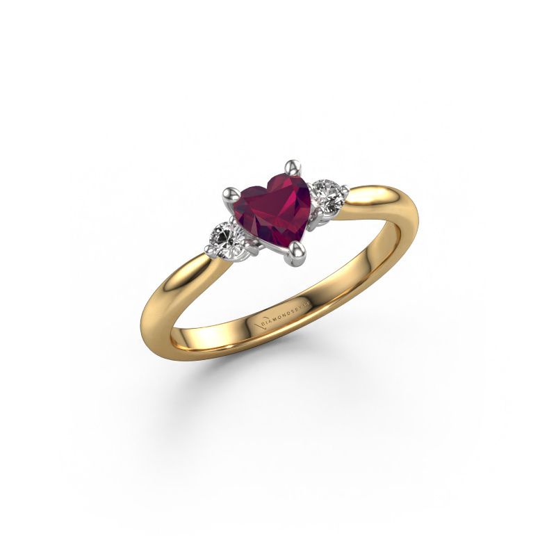 Verlovingsring Lieselot HRT 585 goud rhodoliet 5 mm