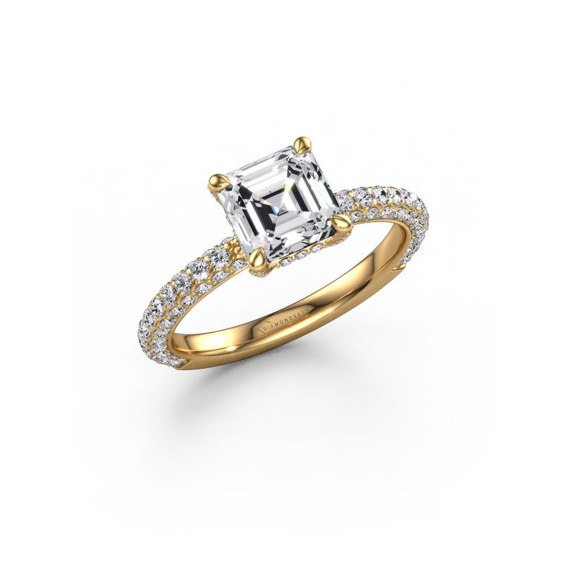 Engagement ring Saskia 2 ASH 585 gold lab grown diamond 2.336 crt