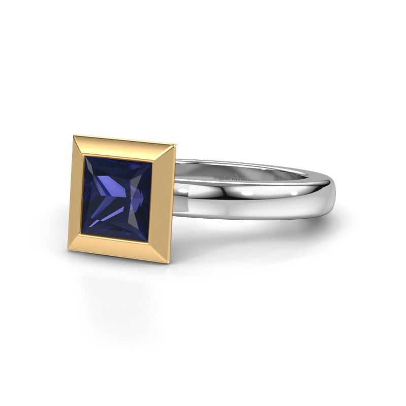 Image of Stacking ring Trudy Square 585 white gold sapphire 6 mm