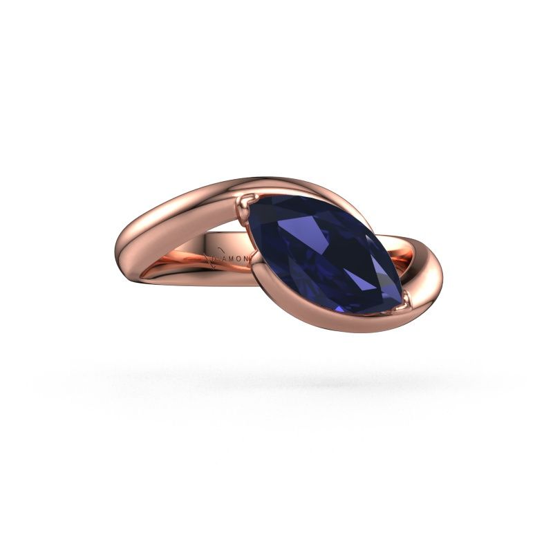 Engagement ring Aida MRQ 585 rose gold sapphire 11x5.5 mm
