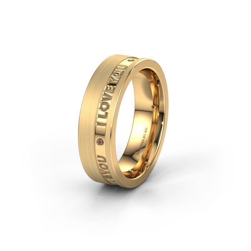 Image of Wedding ring WH2076L16CM<br/>585 gold ±6x2.2 mm<br/>Brown diamond 0.03 crt