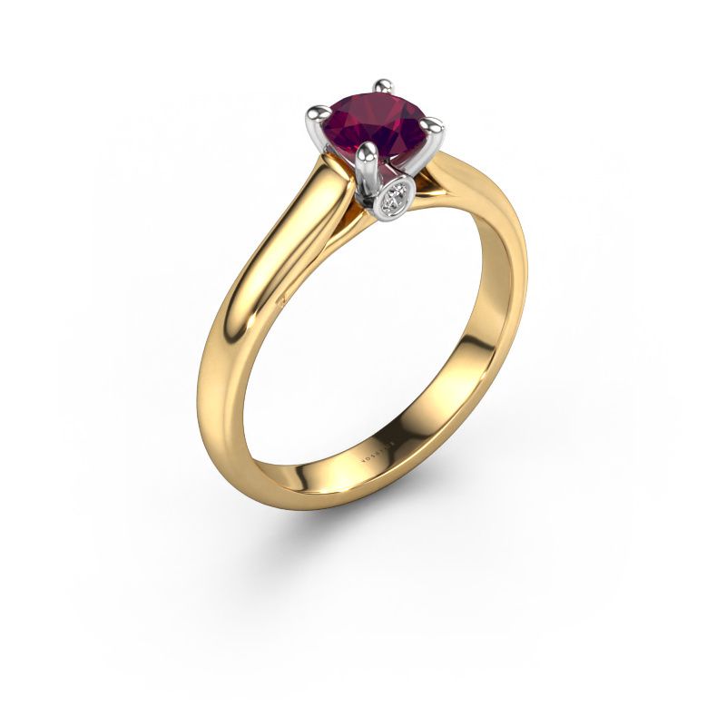Verlovingsring Valorie RND 1 585 goud rhodoliet 5 mm
