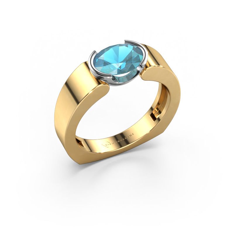 Ring Tonya 585 gold blue topaz 8x6 mm