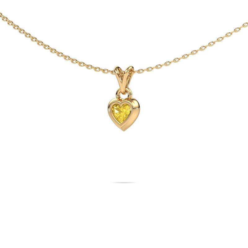 Image of Pendant Charlotte Heart 585 gold yellow sapphire 4 mm